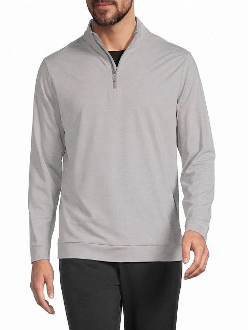 Men’s Roundtree & Yorke Quarter Zip Pullover Light Grey XXL
